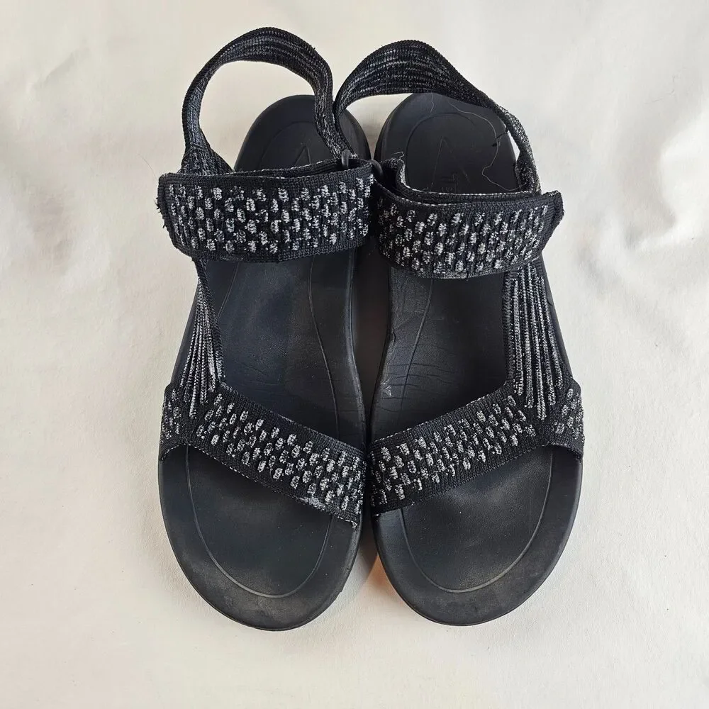 Teva Terra Float 2 Knit Sandals Mens 10 Black Gray Sport Hiking Outdoor Strap